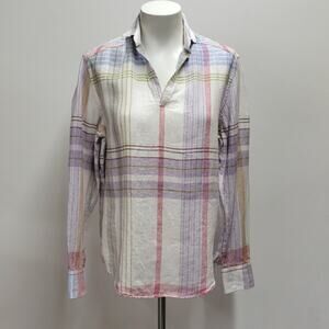 Baird McNutt Murano Linen Popover Shirt Women's Size Small Classic Timeless